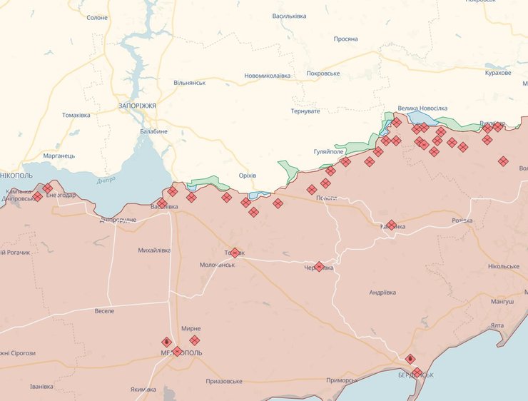 карта південний фронт