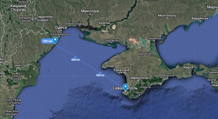 Какое расстояние от Севастополя до Затоки