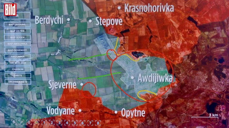 Карта боев за Авдеевку