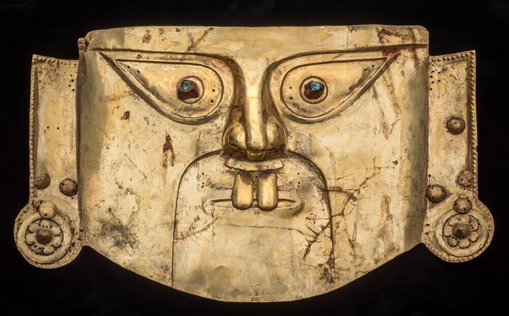 інки, Перу, похоронна маска, золотий артефакт