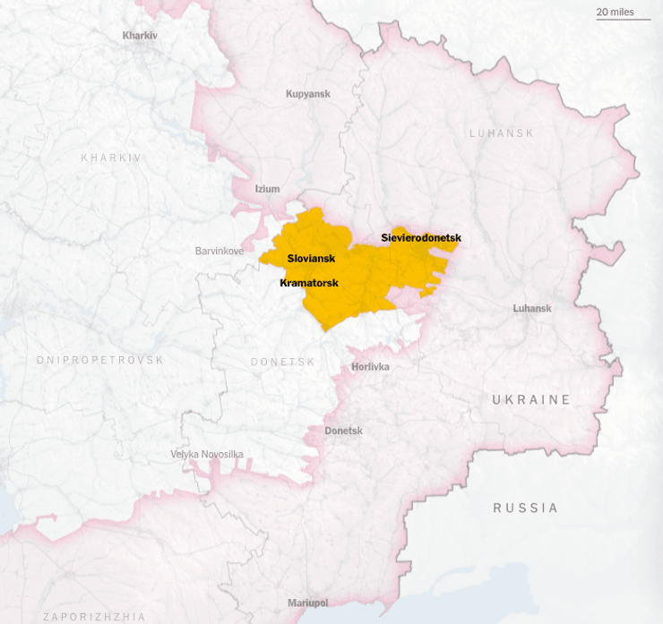 Славянск, Краматорск и Северодонецк