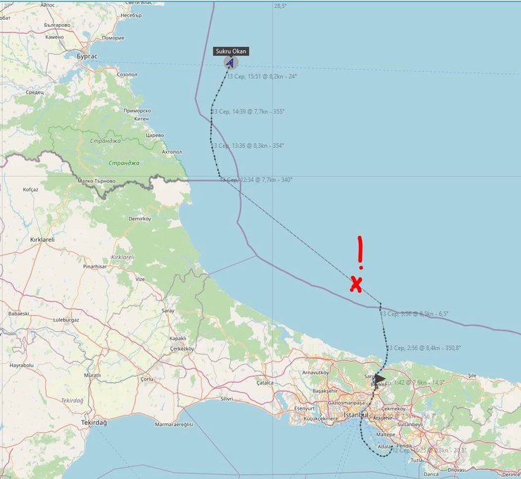 Порт назначения Sukru Okan изменили на румынский Сулина