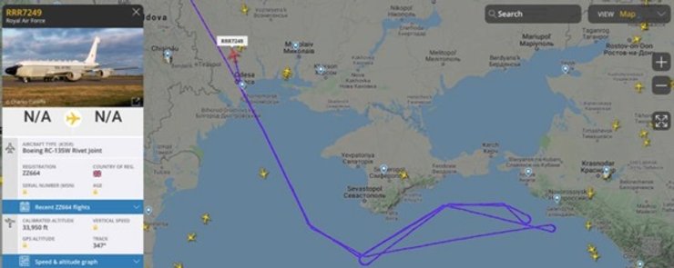 Літак, БПЛА, Крим, США, Великобританія, Авіарозвідка, Global Hawk, RC-135W