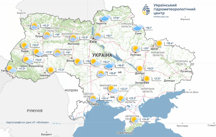 Погода 21 серпня в Україні