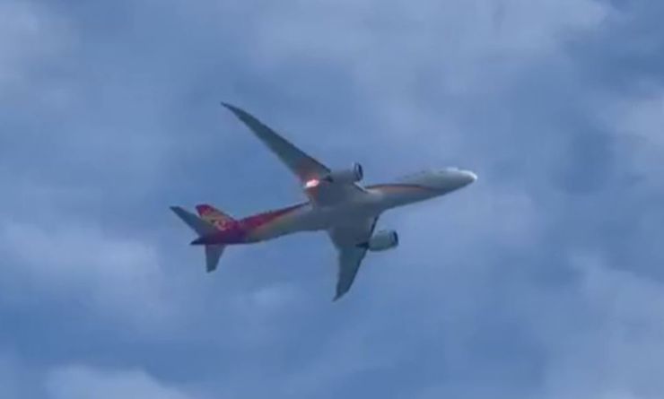 Рейс авиакомпании Hainan Airlines, аварийная посадка, столкновение с птицей, загорелся двигатель лайнера