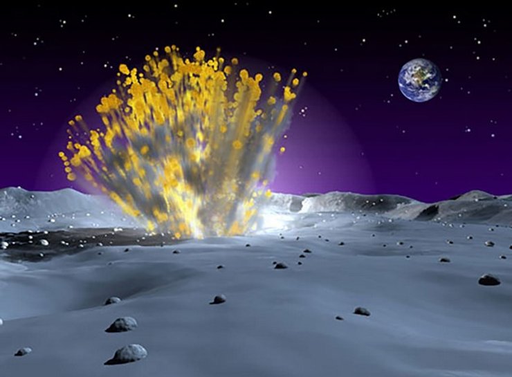 Луна удар астероида