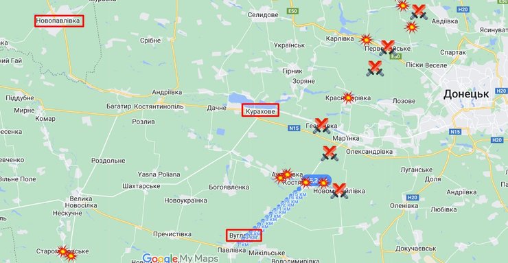 Курахово, 21 февраля, война, ВС РФ, линия боев