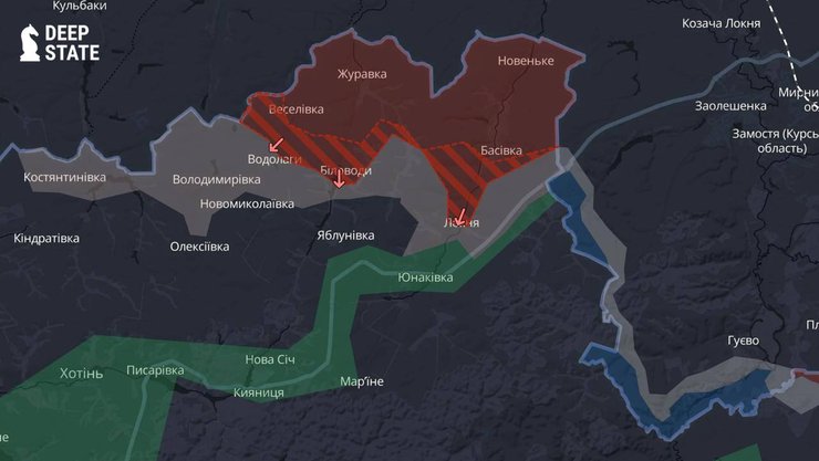 Карта боевых действий в Сумской области