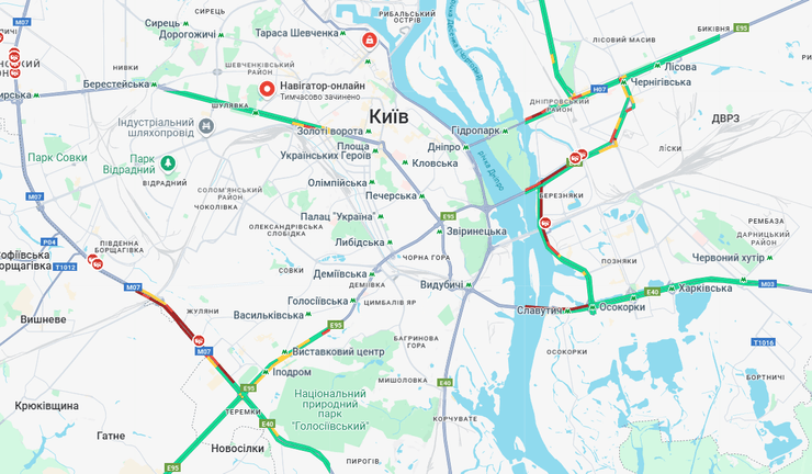 Після обстрілу Києва 4 липня на деяких вулицях спричинилися затори