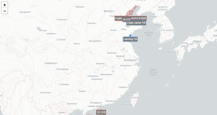 Карта активности НОАК в Индо-Тихоокеанском регионе