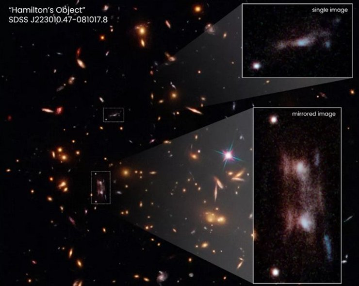 Галактика, зеркальная копия, телескоп Хаббл