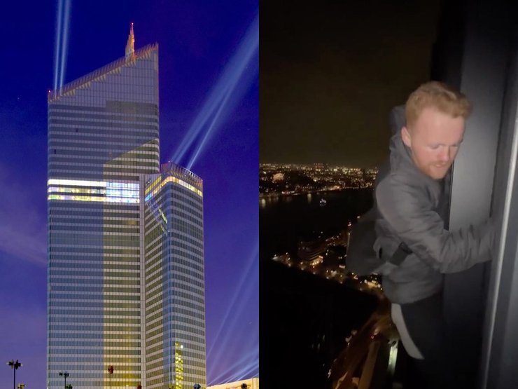 Опасный трюк блогера, Элли Лоу, блогер, ютубер, паркур, самое высокое офисное здание, вирусный ролик, военная полиция, арест