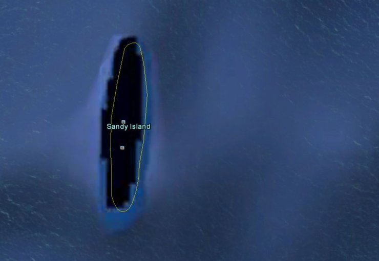 остров, Новая Каледония, Google Earth, карты Google Earth, странные места на Земле, странности Google Earth, Google Earth странные места