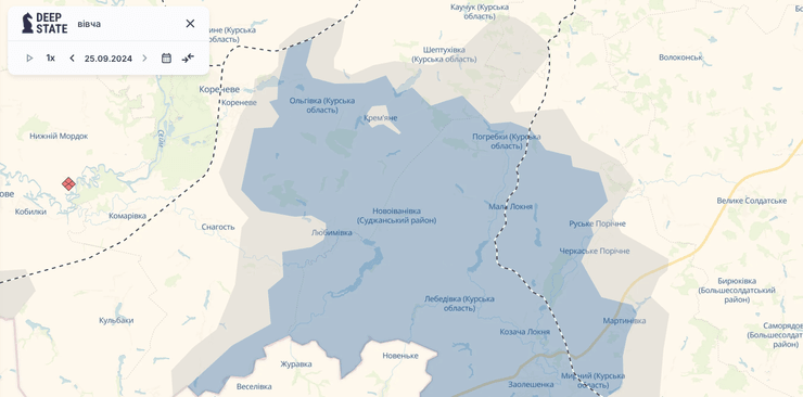 Карта DeepState: Курская область