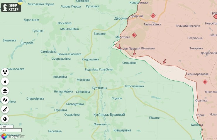 Купянское направление, карта