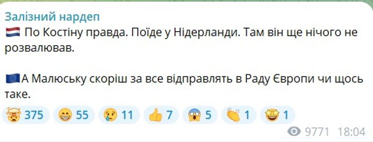 Увольнение генпрокурора Костина, Железняк о Костине, Костин посол Нидерланды