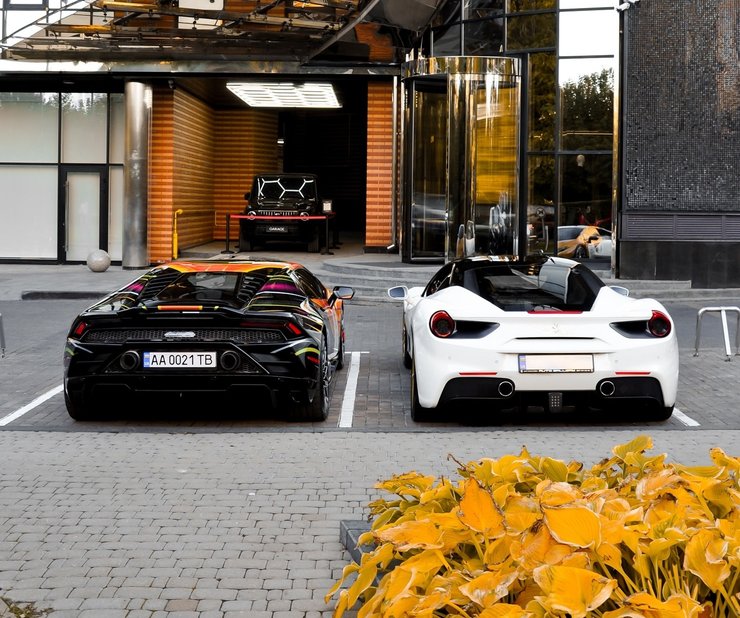 Ferrari Lamborghini, Ferrari 488GTB, Lamborghini Huracan, Суперкар Lamborghini