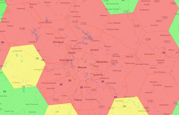 сигнал GPS, Москва і область