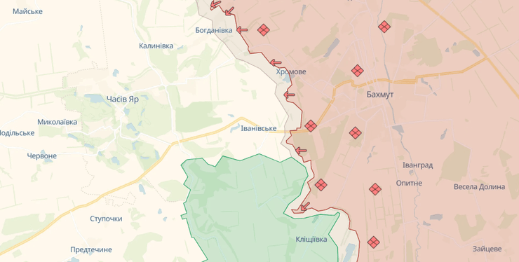 бахмутское направление карта боев