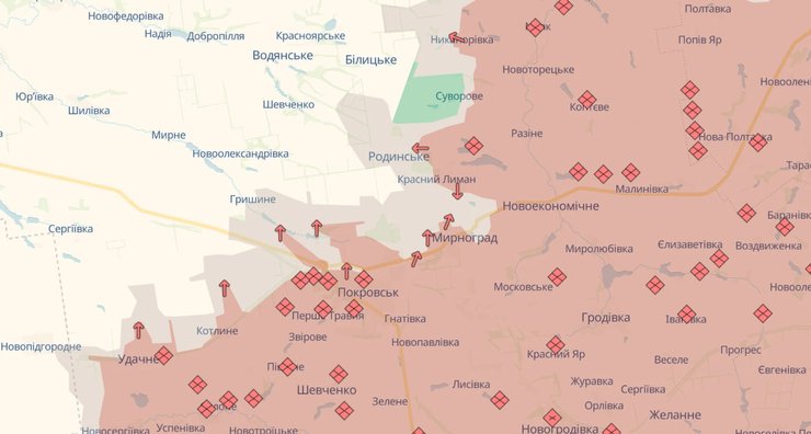 Ситуація біля Покровська та Мирнограда