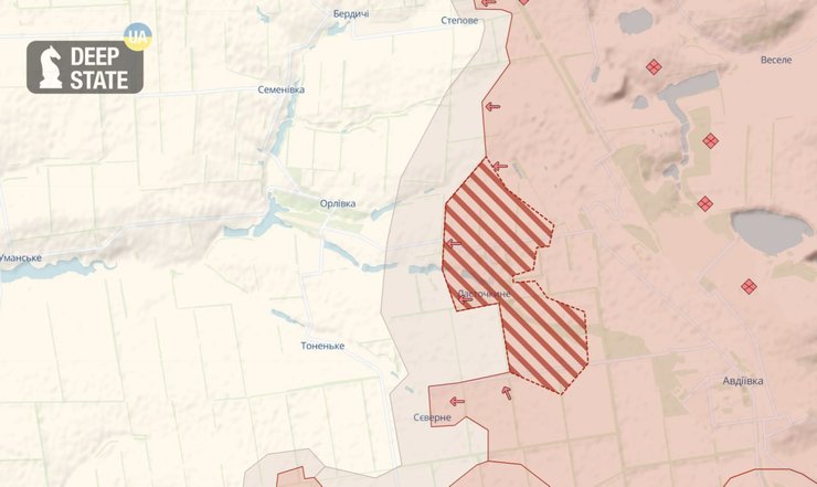 Ситуация возле Ласточкино, карта боевых действий