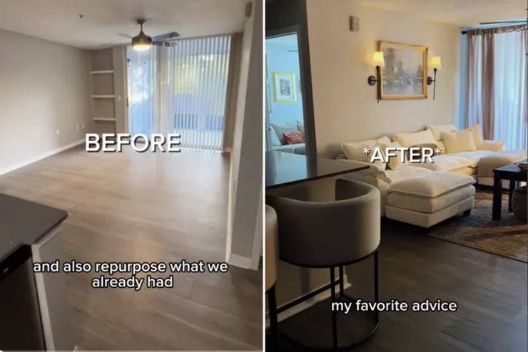 Дешевий ремонт, бюджетний інтер'єр, TikTok, квартира за 350 доларів, оформлення квартири, секонд-хенд, меблі, вторинні меблі, вінтажний стиль,