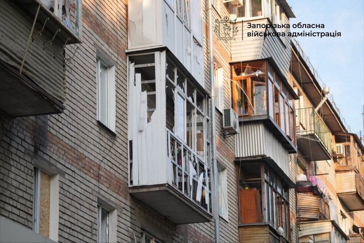 Наслідки обстрілу Запоріжжя