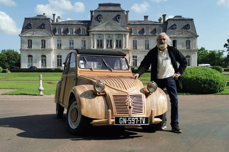 Citroen 2CV 1955,  Citroen 2CV,  деревянное авто, самодельное авто