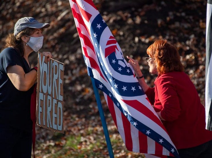 Протесты в Вирджинии у гольф-клуба Дональда Трампа/Фото: USA TODAY Network