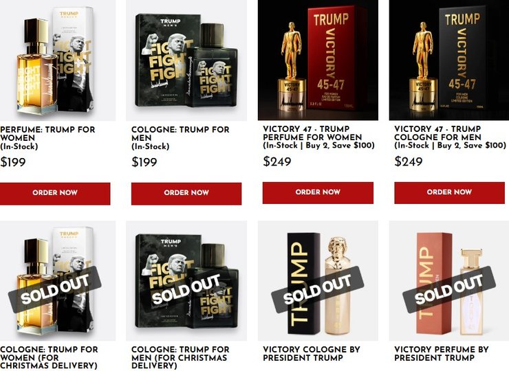 як виглядають нові парфуми Трампа Victory 45-47