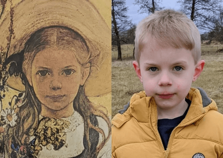 Швеція, картина з дитиною, двійник сина, Карл Ларссон, портрет Барні, знімне житло, будинок B&B, сім'я