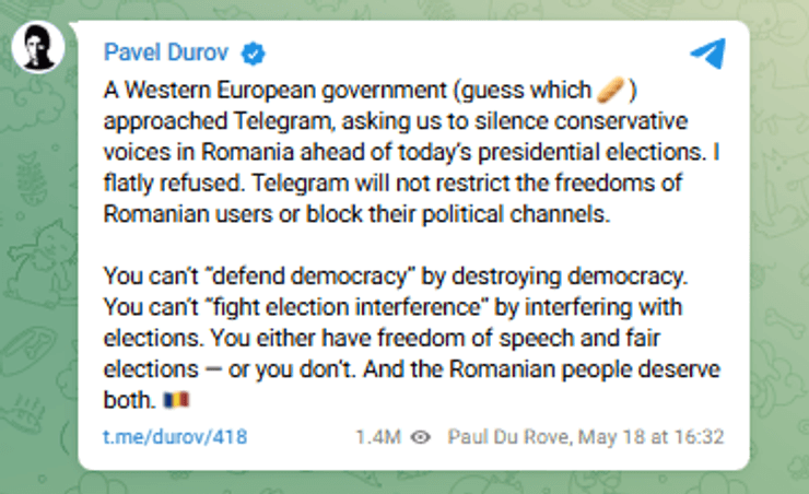 допис Дурова