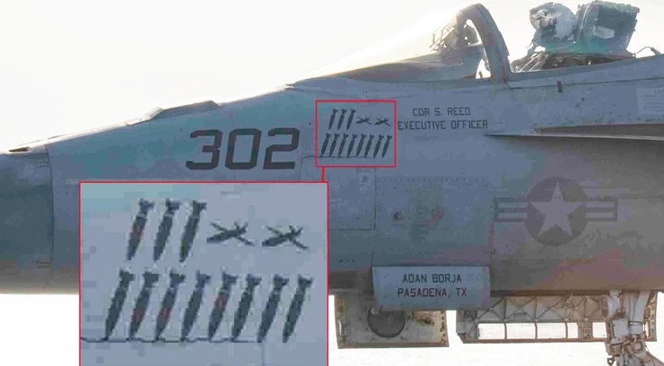 Кроме сбитых дронов, нанесены метки успешных авиаударов по наземным целям хуситов