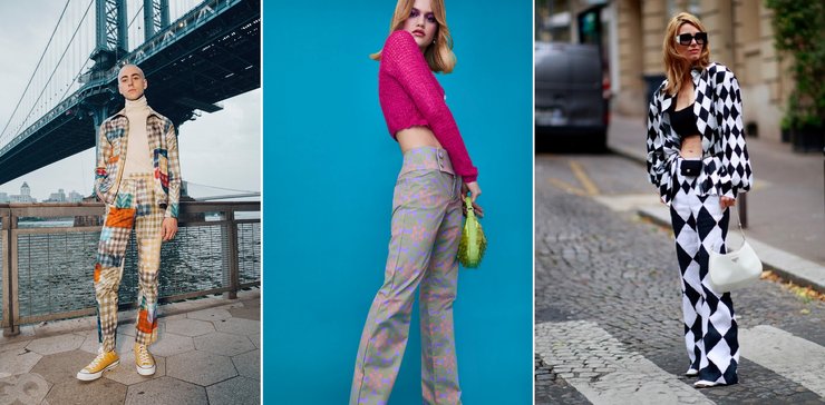 Тренд осени, брюки с принтом