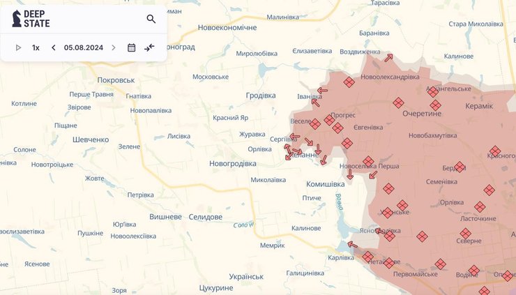 DeepState карта — дипстейт — наступление РФ на Донбассе