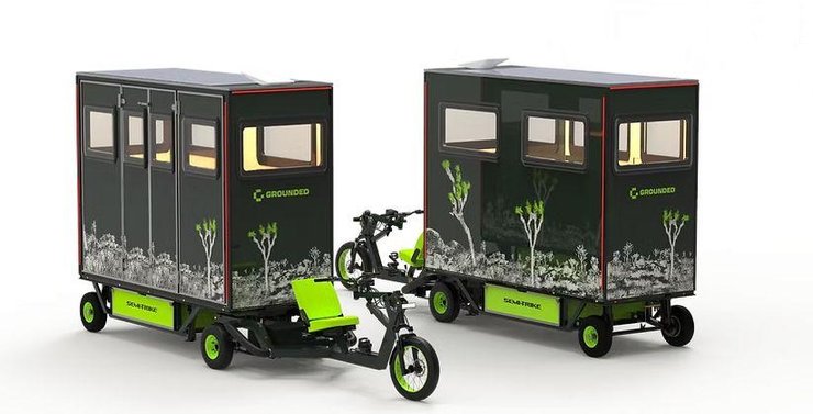 дом на колесах велосипед, автодом, Grounded T1, электрический велосипед, Grounded T1