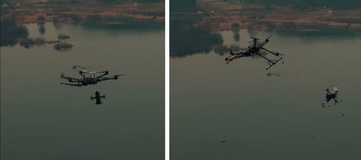 Дрон-перехоплювач KAiDEN атакує гексакоптер