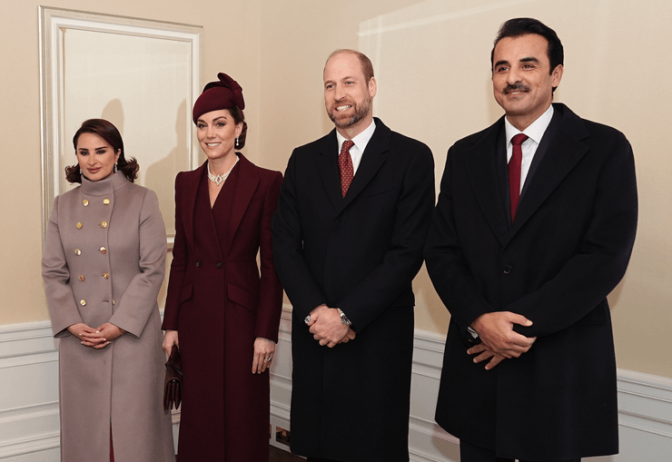 Кейт Миддлтон и принц Уильям с эмиром Катара и его женой