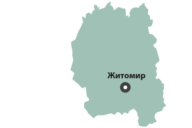 Житомирщина в рейтингу екологічного стану, карта