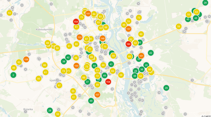 У більшості районів Києва зараз краще не перебувати на вулиці