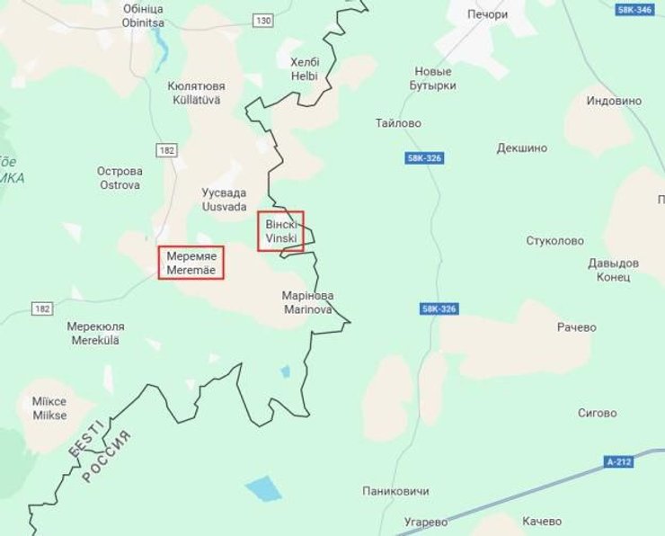 Розташування села Вінскі на карті