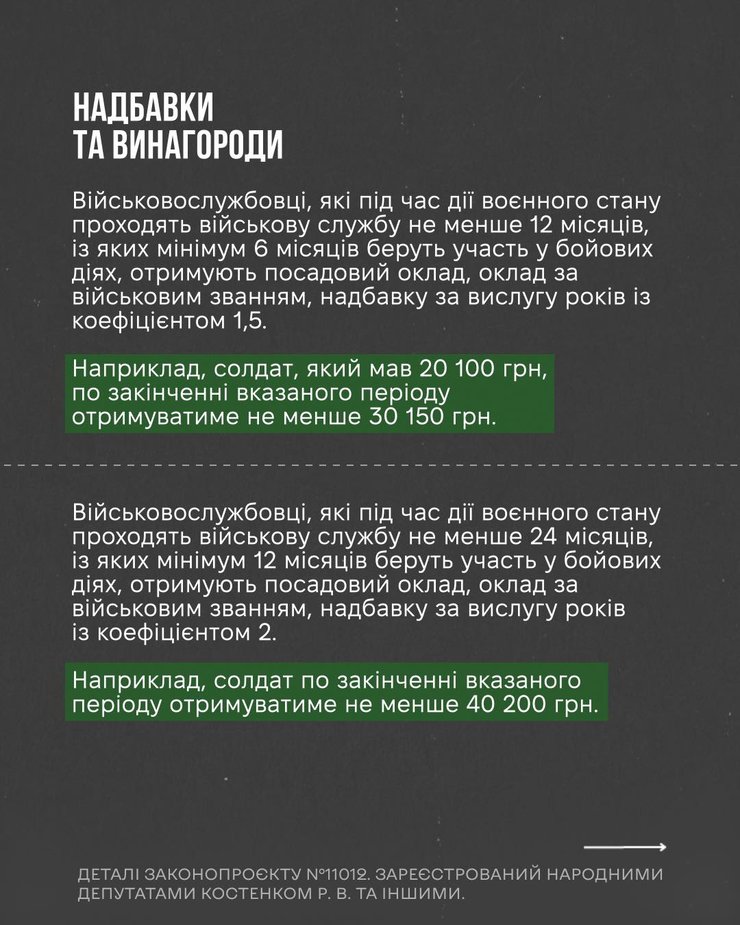 Додаткові виплати військовим