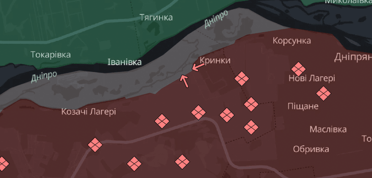 Карта бойових дій - лівий берег