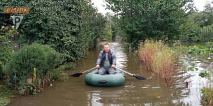 кривою ріг повінь, човен, потоп кривий ріг