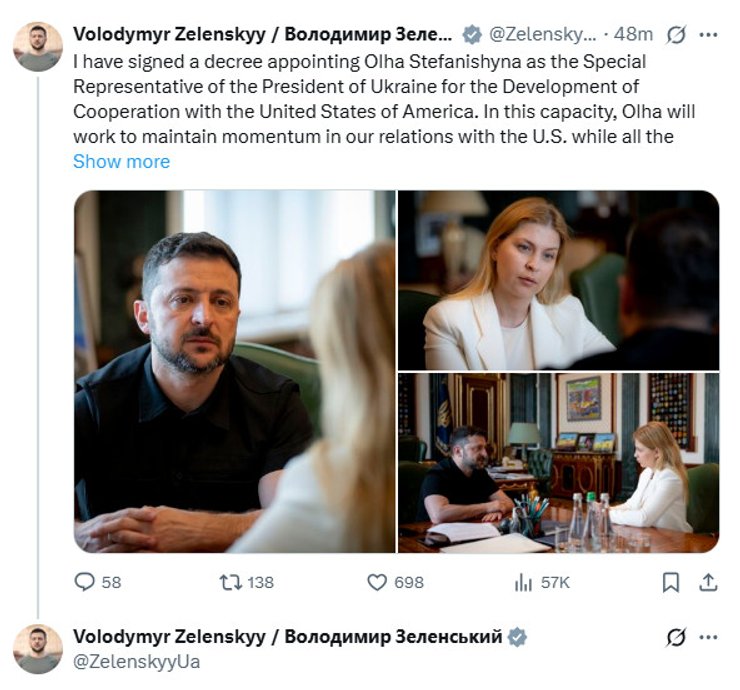 Ольга Стефанішина призначена Спецуповноваженою президента України