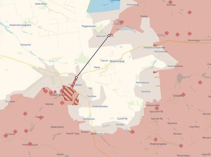 карта Покровськ