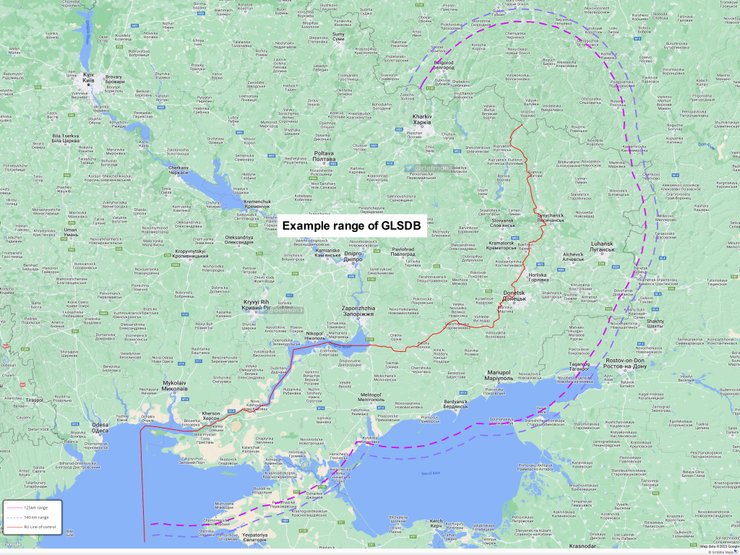 GLSDB, карта застосування GLSDB, ракети GLSDB, що планують бомби GLSDB