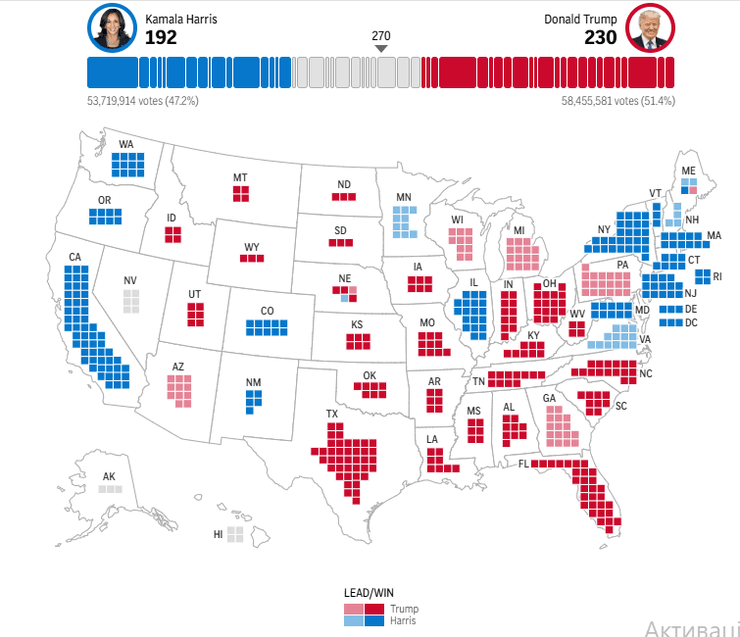 Інтерактивна мапа від Associated Press