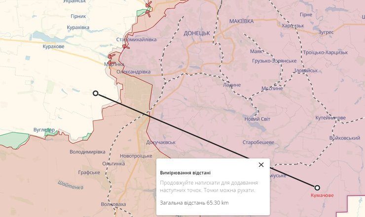 Відстань від Кумачового