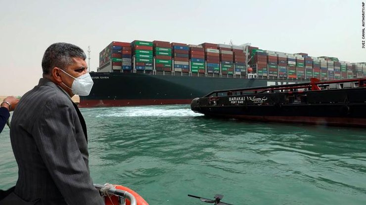 Суэцкий канал, Судно, Контейнеровоз, Спасательные работы, Мель